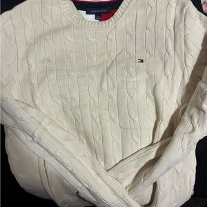 Tommy Hilfiger Men's Off-White Cable Knit Sweater